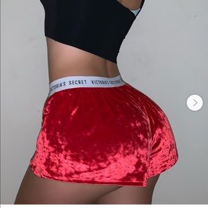 Victoria’s Secret logo velvet shorts